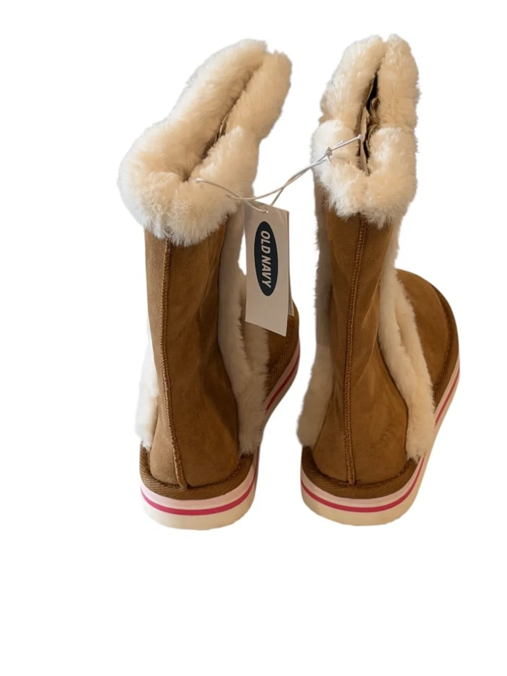 Old Navy Girls Faux Fur Winter Boots Tan Size 13 NWT Cozy Boots